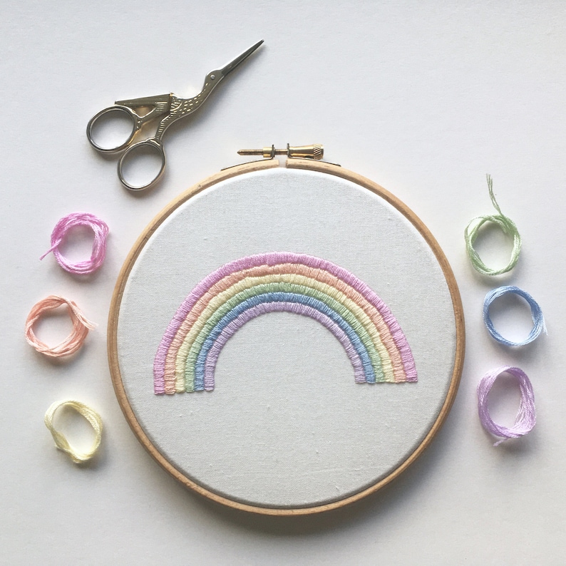 Embroidery Kit Rainbow Embroidery Etsy UK