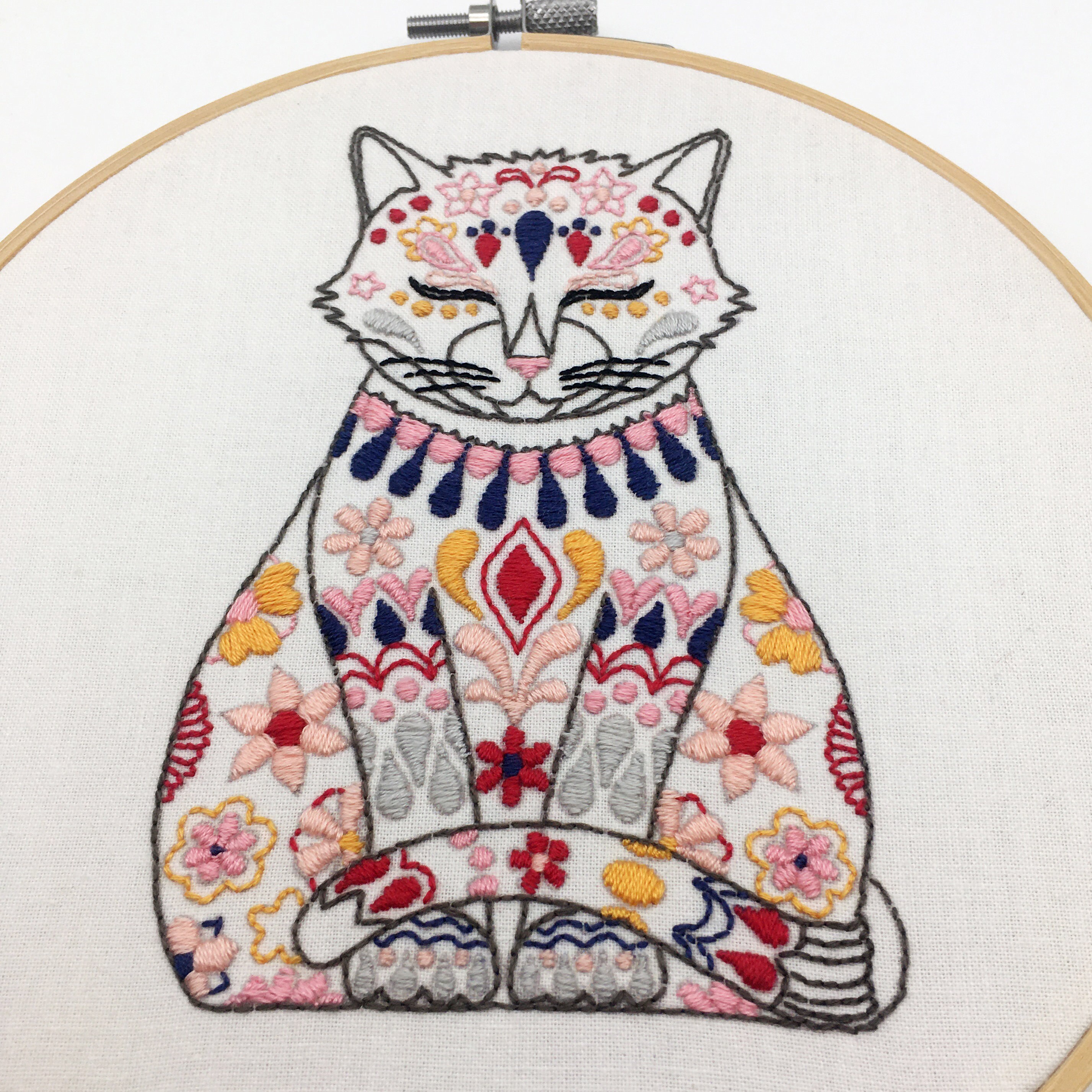 Embroidery Kit Cat Embroidery Kit Etsy UK