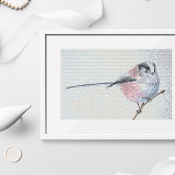 Long Tailed Tit Cross Stitch Pattern PDF