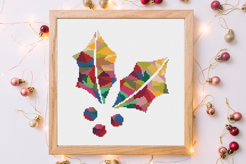 Abstract Holly Cross Stitch Pattern PDF Instant Download - Etsy