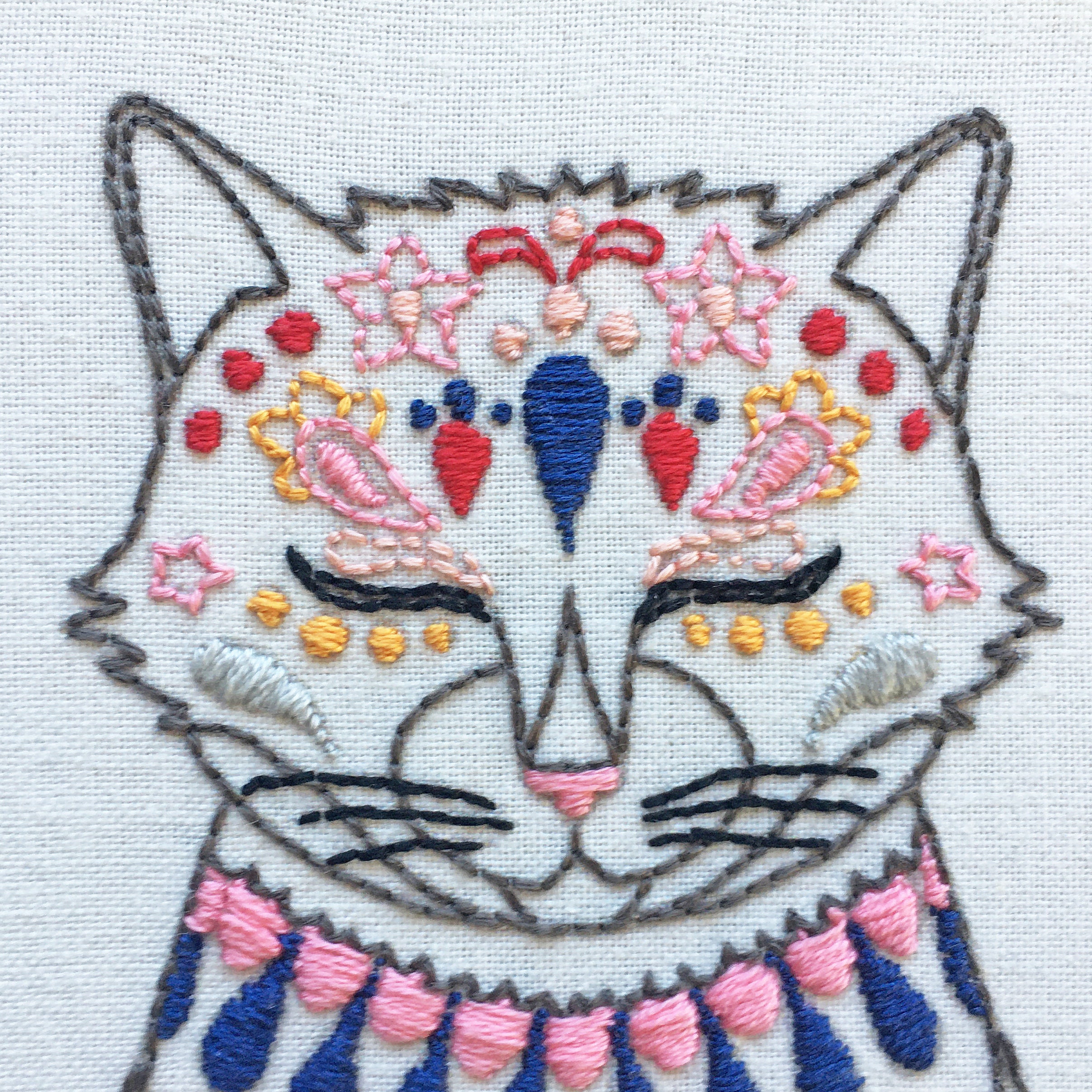 Embroidery Kit Cat Embroidery Kit Etsy UK