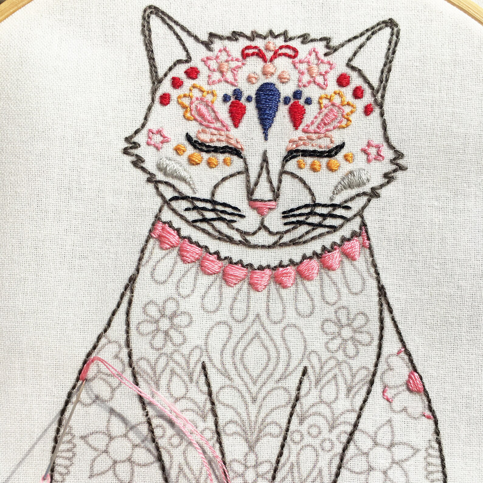 Embroidery Kit Cat Embroidery Kit Etsy UK