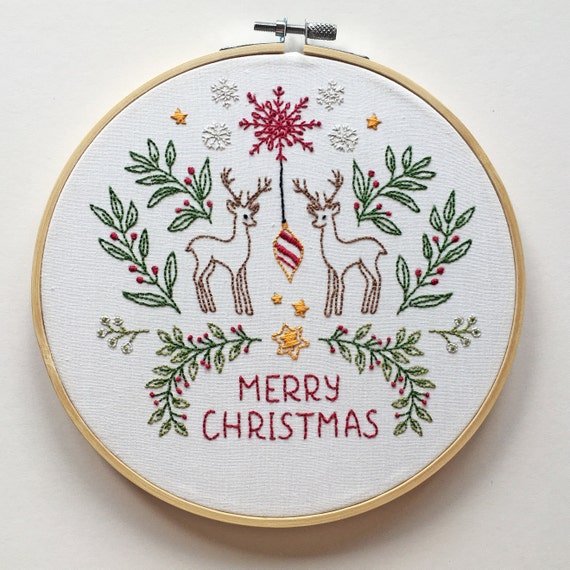 Christmas Embroidery Kit Merry Christmas Hand Embroidery 