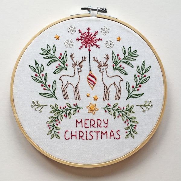 Kit de broderie de Noël - Broderie joyeux Noël à la main