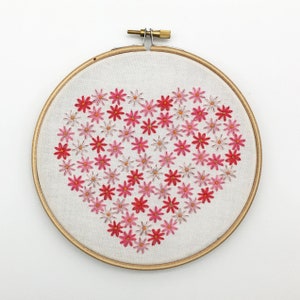 Heart Embroidery Pattern - Pre-printed Fabric for embroidery