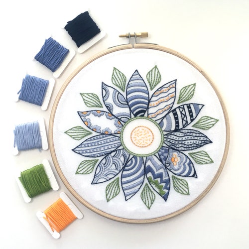 Embroidery Kit Flower Embroidery Kit Etsy UK