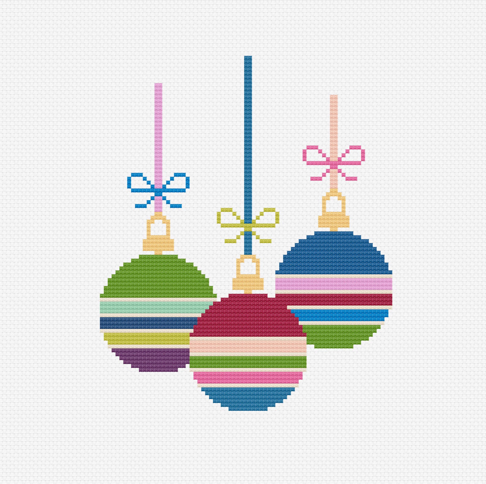 Christmas Bauble Cross Stitch Pattern PDF Instant Download Etsy