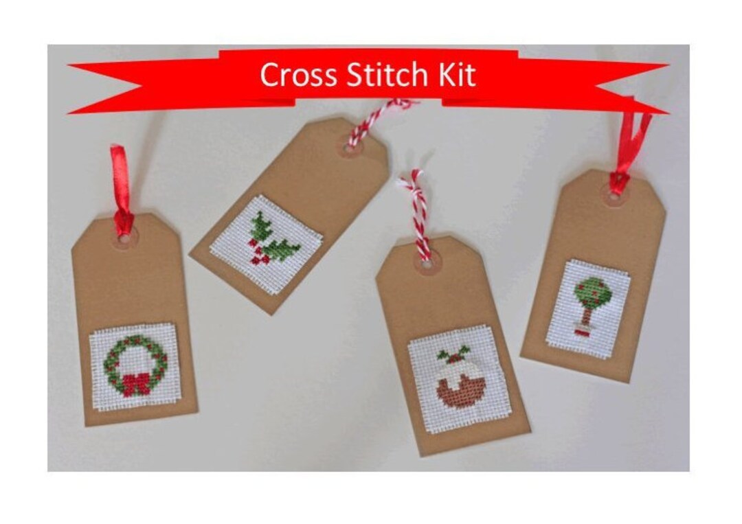 Christmas Gift Tags Cross Stitch Kit Make Your Own - Etsy
