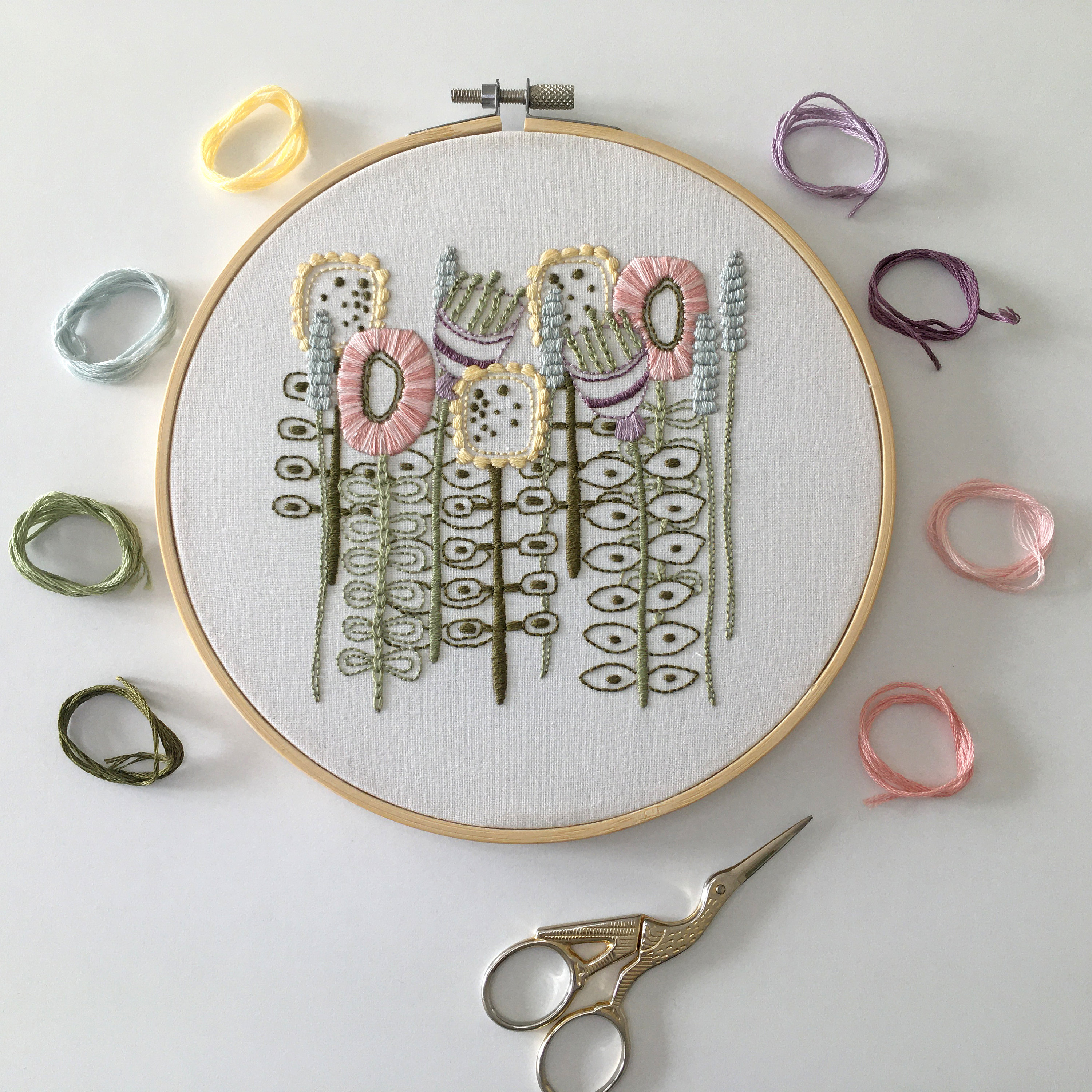 Embroidery Kit Floral Embroidery Kit Etsy