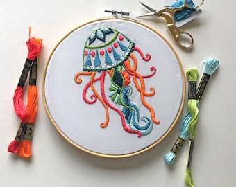 Embroidery Kit - Jellyfish Hand Embroidery