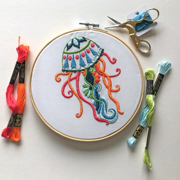 Embroidery Kit - Jellyfish Hand Embroidery