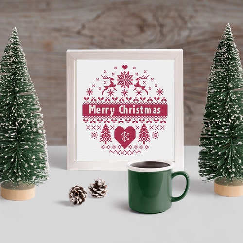Scandinavian Christmas Cross Stitch Pattern PDF - Scandi Style Christmas Cross Stitch
