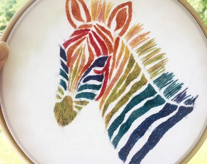 Zebra Embroidery Pattern - Pre-printed Fabric for Embroidery - Etsy