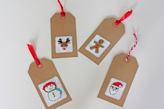 Funny Christmas Cross Stitch Kit, White Elephant Gift, Elf Cotton