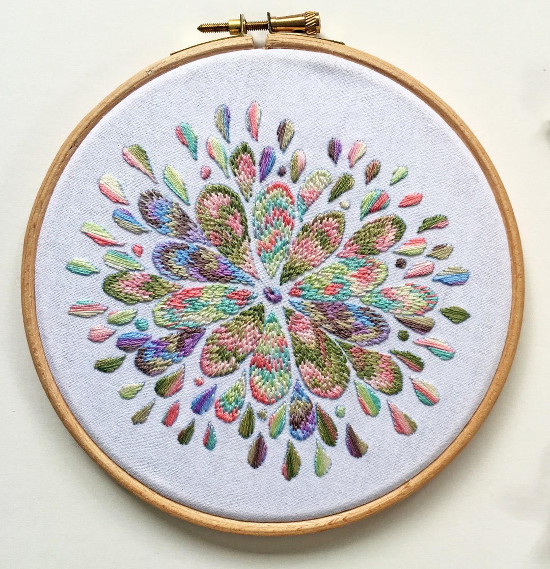 Hand Embroidery Pattern Preprinted Fabric for Embroidery Etsy UK