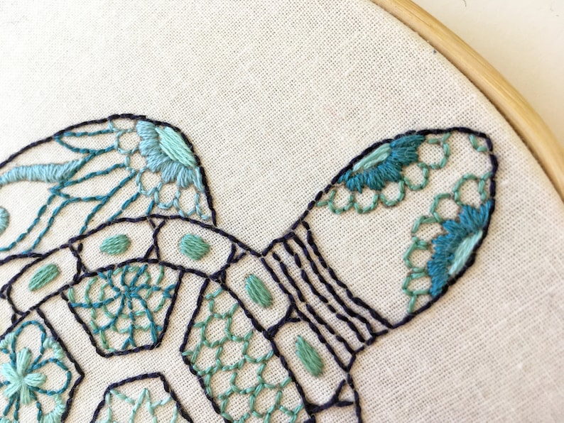 Embroidery Kit Turtle Hand Embroidery Etsy UK