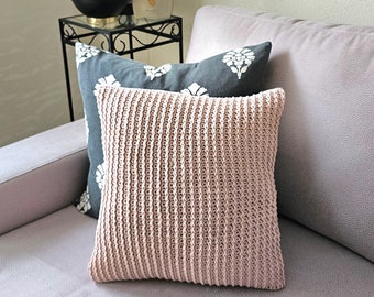 Knitted cushion, cotton, powder, decorative cushion, cushion, knitted, cushion cover