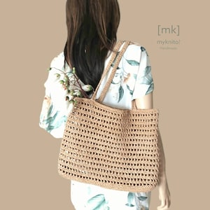 Raffia, Tasche, beige, Umhängetasche, gehäkelt, Basttasche, Shopper, Strandtasche