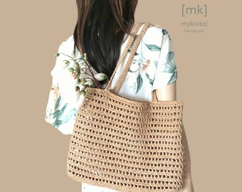 Raffia bag, boho bag, beige, shoulder bag, natural, raffia bag, crocheted, raffia, bag