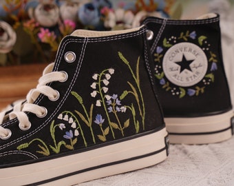 Converse Chuck Taylor 1970s Embroidery Logo Embroidered converse Converse Custom Wedding Flowers Embroidery Custom Wedding Converse