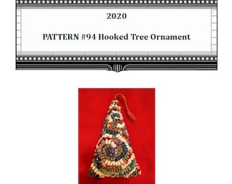 Hooked Rug Tree Ornament PDF Pattern Only Thewarehouseshelf Hooked Rug Tree Pattern