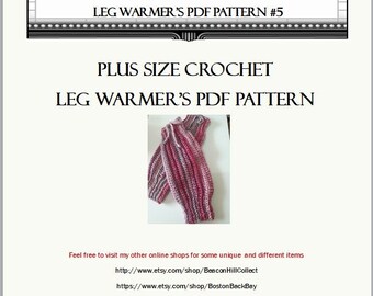 Crochet Plus Size Leg Warmers PDF PATTERN ONLY Thewarehouseshelf Crochet Leg Warmers Pattern