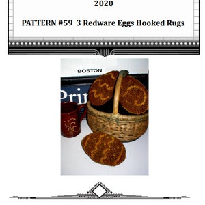 Hooked Reware Eggs PDF Pattern Only Thewarehouseshelf Redware Egg Hooked Rug Pattern