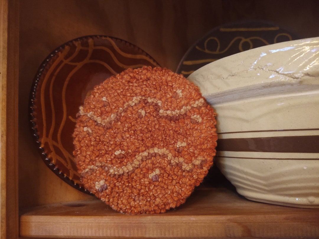 Hooked Redware Rug Thewarehouseshelf Redware Hooked Rug - Etsy
