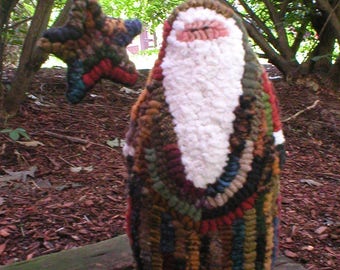Primitive Folkart Hooked Rug Santa PDF PATTERN only Thewarehouseshelf Hooked Santa Pattern