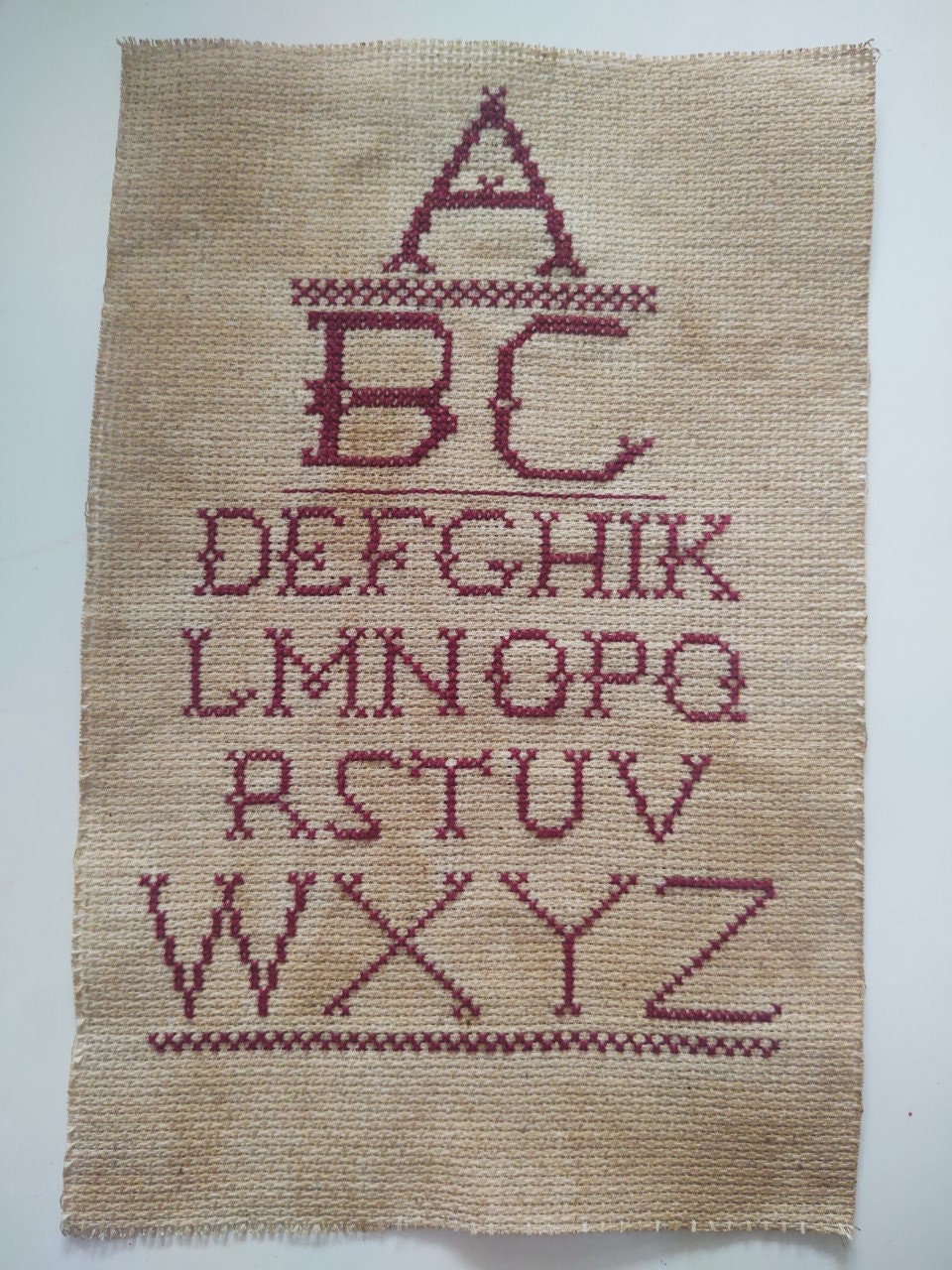 Redwork Alphabet Sampler Thewarehouseshelf Redwork Xstitch Etsy