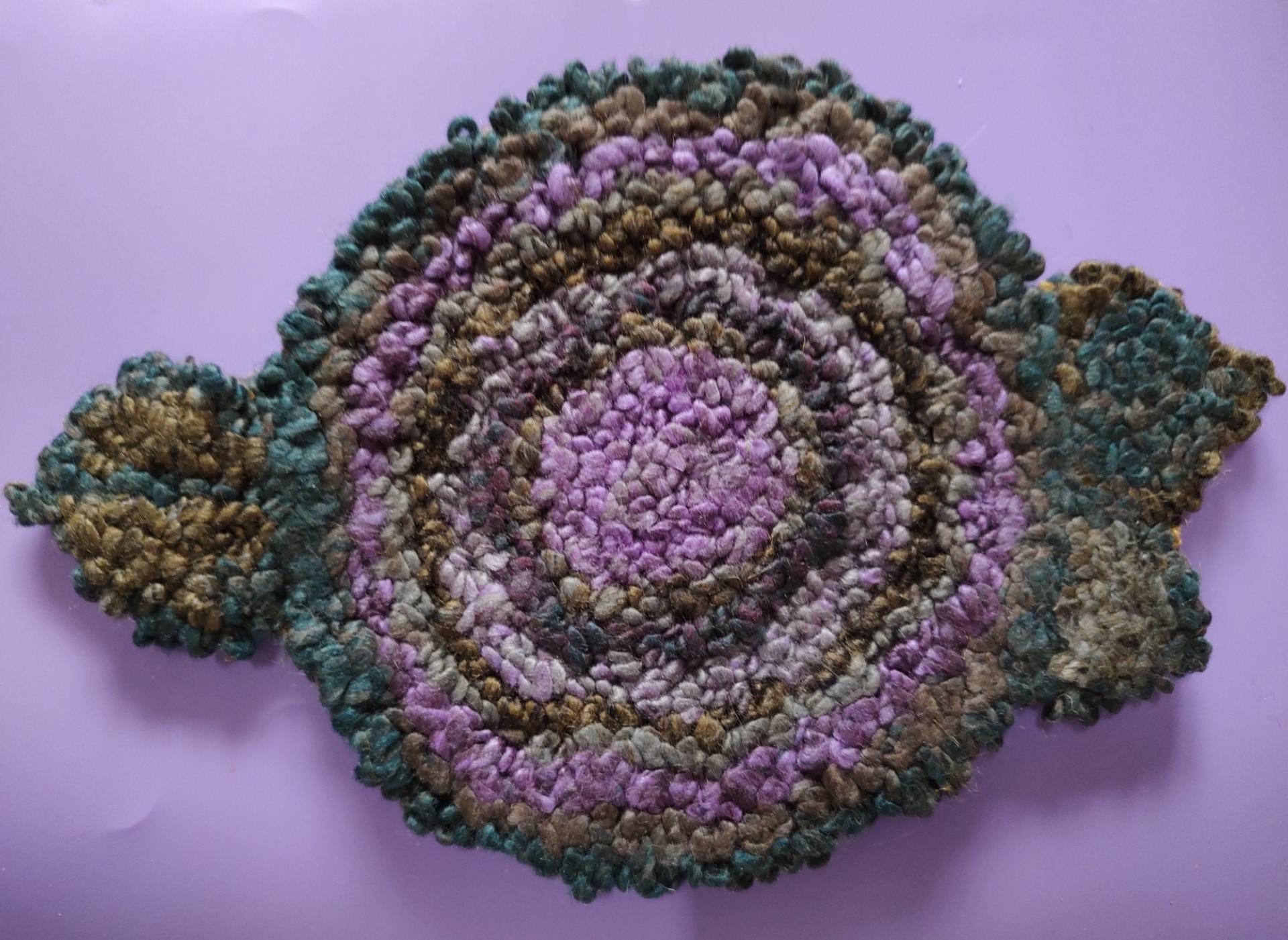 Hooked Rug Cabbage Rose Muted Thewarehouseshelf Muted Cabbage Rose ...
