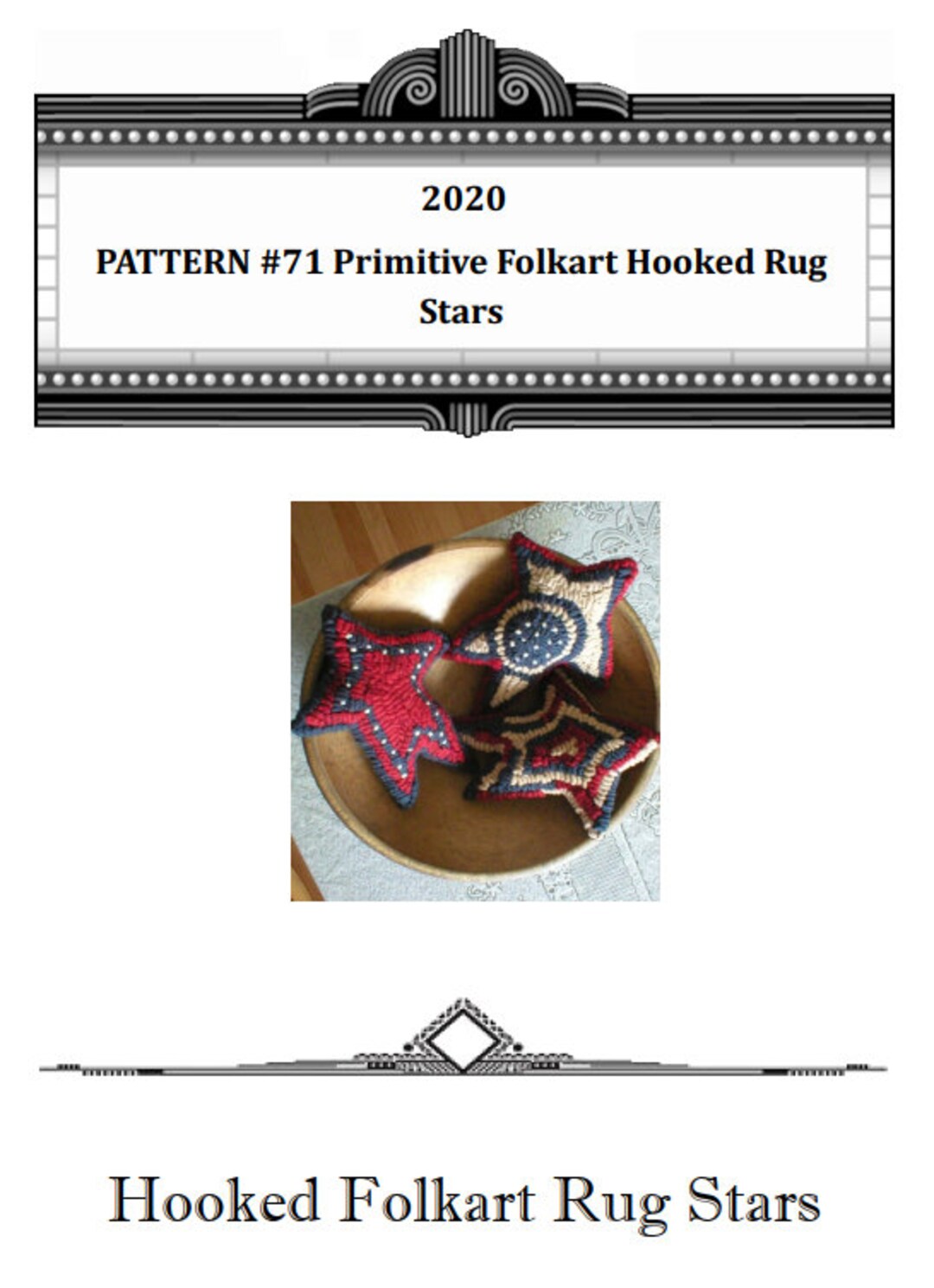 Hooked Rug Patriotic Stars PDF Pattern Only Thewarehouseshelf Flag ...