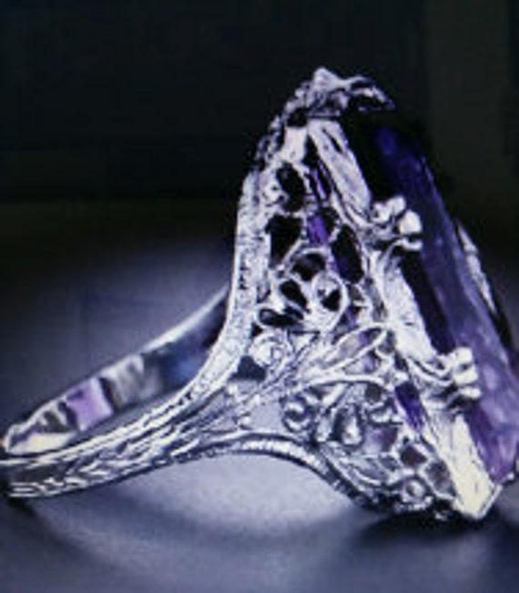 Jewelry Vintage Amethyst Silver Ring Thewarehouse… - image 2