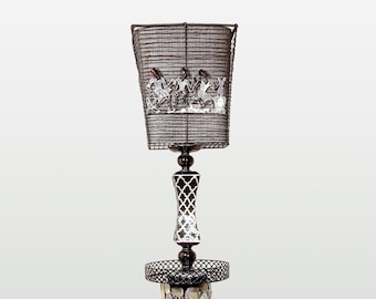Handmade Recycled Moon Ladies Floor Lamp (local pick up only)