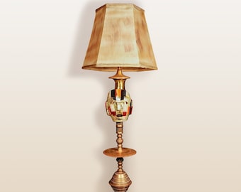 Handmade Recycled Mask Floor Lamp (local pickup only)