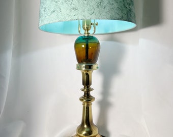 Handmade Recycled "Brass + Glass" Table Lamp