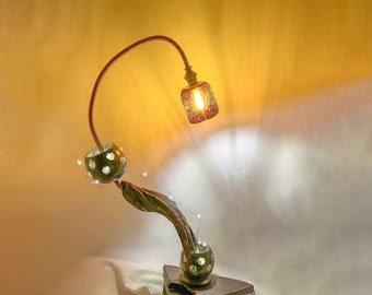Handmade Recycled Curved Amber Driftwood Lamp