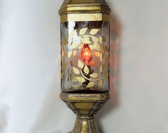 Handmade Recycled "Gold Leaf Lantern" Table Lamp