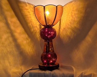 Handmade Recycled Brass and Ball Uplight Table Lamp