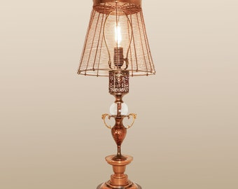 Handmade Recycled Turkish Copper Vase Table Lamp