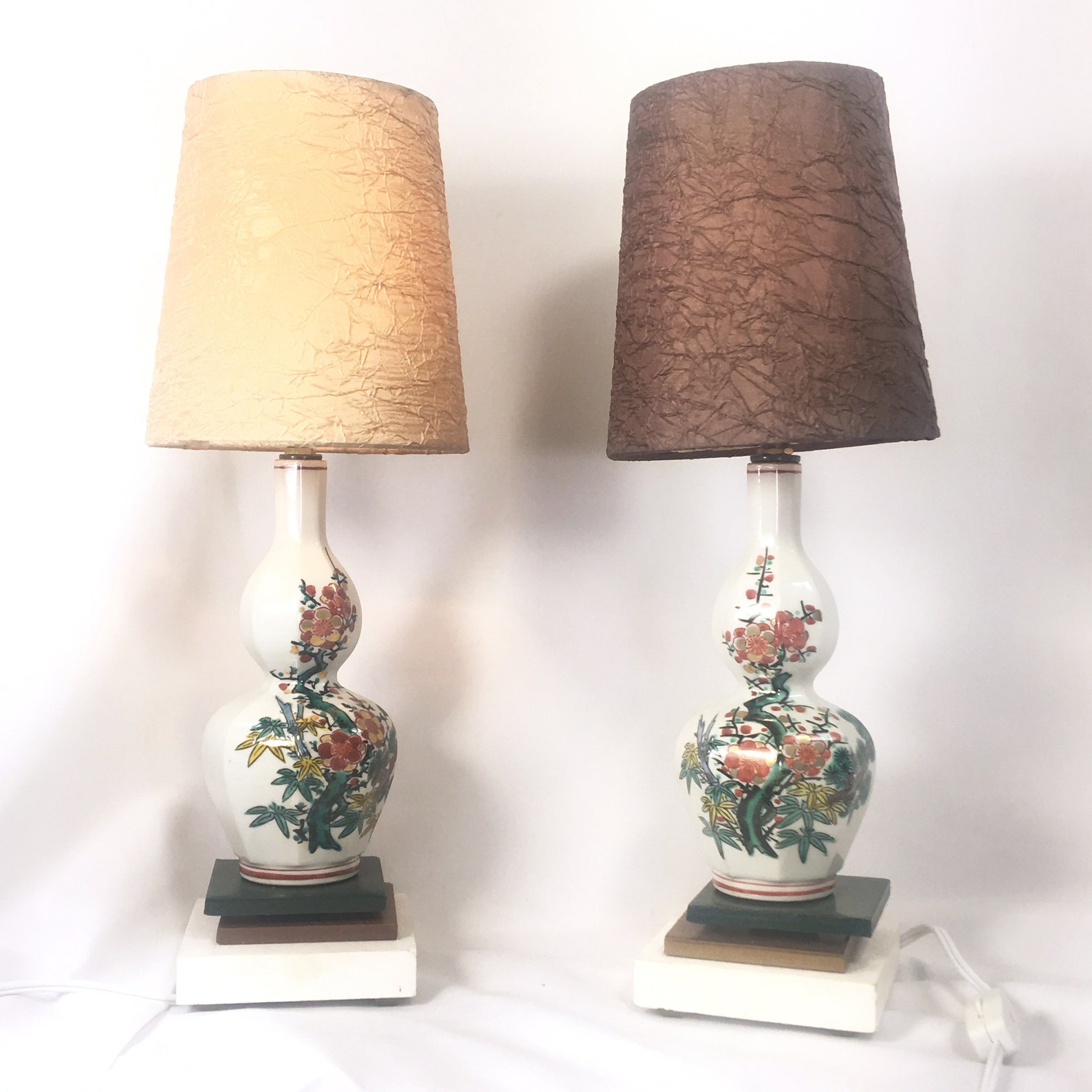Recycled Japanese Sake Bottle Table Lamp With Cherry Blossom Motif Etsy