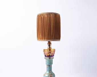 Handmade Recycled Turquoise and Gold King Table Lamp