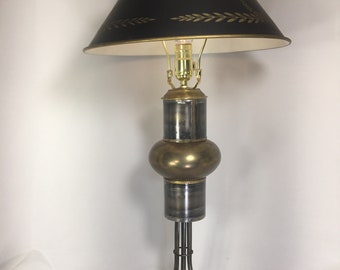 Handmade Recycled Brass and Black Table Lamp