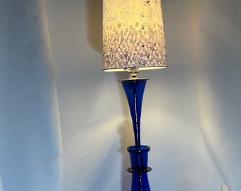 Handmade Recycled Cobalt Blue Lamp