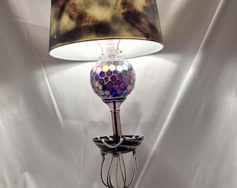 Handmade Recycled Purple Glass Lamp