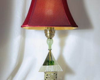 Handmade Recycled "Green Triangle" Decorative Table Lamp