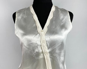 Original 1930's Satin and Net Dickie Blouse - Bust 32 33 34