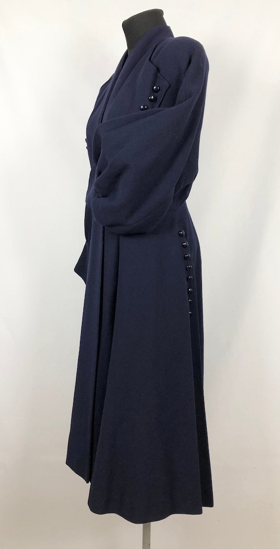Exceptional 1940s French Navy Coat with Balloon Sl