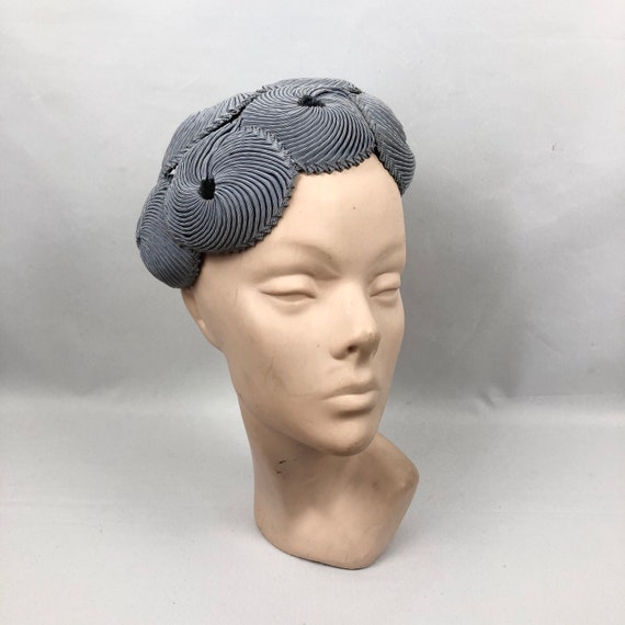 1950s Blue Grosgrain Close Fitting Hat