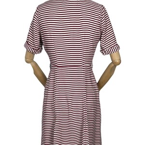 Original 1940s CC41 Burgundy and White Floppy Cotton Day Dress with Pockets Bust 36 image 4